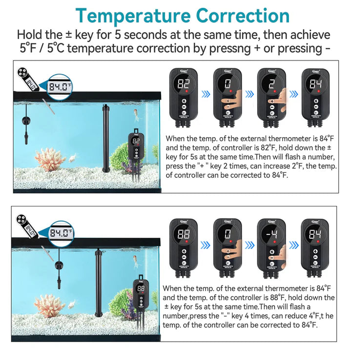 Hygger Titanium Heater with Digital Controller and Temperature Probe